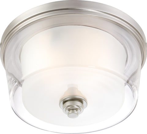 Nuvo Lighting 60/4652 Decker 3 Light Large Flush Fixture with Clear and Frosted Glass
