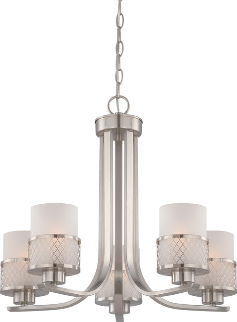 Nuvo Lighting 60/4685 Fusion 5 Light Chandelier with Frosted Glass
