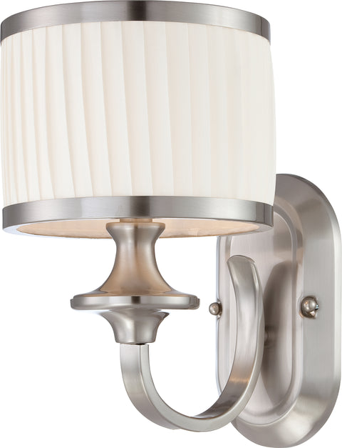 Nuvo Lighting 60/4731 Candice 1 Light Vanity Fixture with Pleated White Shade