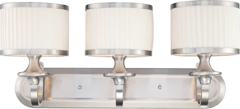 Nuvo Lighting 60/4733 Candice 3 Light Vanity Fixture with Pleated White Shades