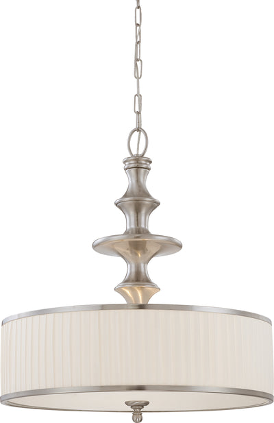 Nuvo Lighting 60/4736 Candice 3 Light Pendant with Pleated White Shade