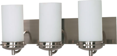 Nuvo Lighting 60/496 POLARIS ES 3 light 13W VANITY BR NICKEL/WHITE OPAL GLASS