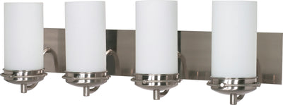 Nuvo Lighting 60/497 POLARIS ES 4 light 13W VANITY BR NICKEL/WHITE OPAL GLASS