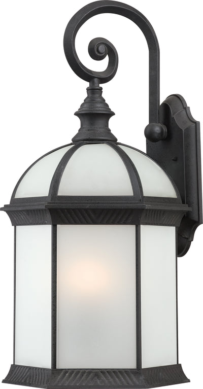 Nuvo Lighting 60/4983 BOXWOOD ES 1 LGT OUTDOOR WALL  TXTRD BLACK/FROSTED GLASS