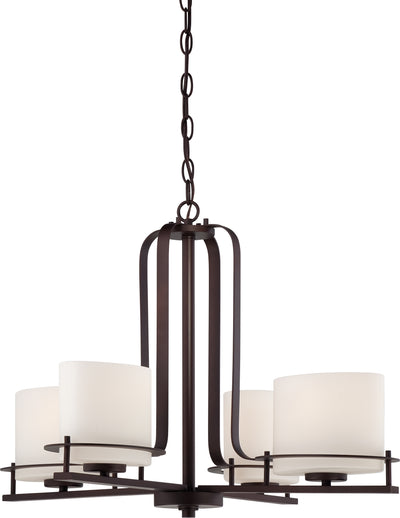 Nuvo Lighting 60/5004 LOREN 4 LIGHT CHANDELIER VENETIAN BRONZE/FROSTED GLASS