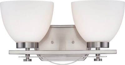 Nuvo Lighting 60/5012 BENTLEY 2 LIGHT VANITY BRUSHED NICKEL/FROSTED GLASS