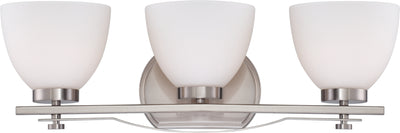 Nuvo Lighting 60/5013 BENTLEY 3 LIGHT VANITY BRUSHED NICKEL/FROSTED GLASS
