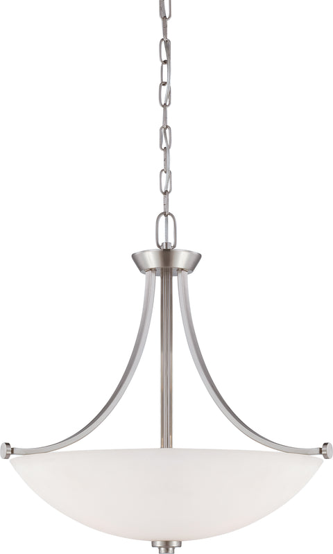 Nuvo Lighting 60/5016 BENTLEY 3 LIGHT PENDANT  BRUSHED NICKEL/FROSTED GLASS
