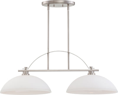 Nuvo Lighting 60/5018 BENTLEY 2 LIGHT ISLAND PENDANT BRUSHED NICKEL/FROSTED GLASS