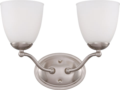 Nuvo Lighting 60/5032 Patton 2 Light Vanity Fixture with Frosted Glass