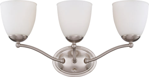 Nuvo Lighting 60/5033 Patton 3 Light Vanity Fixture with Frosted Glass