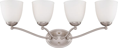 Nuvo Lighting 60/5034 Patton 4 Light Vanity Fixture with Frosted Glass