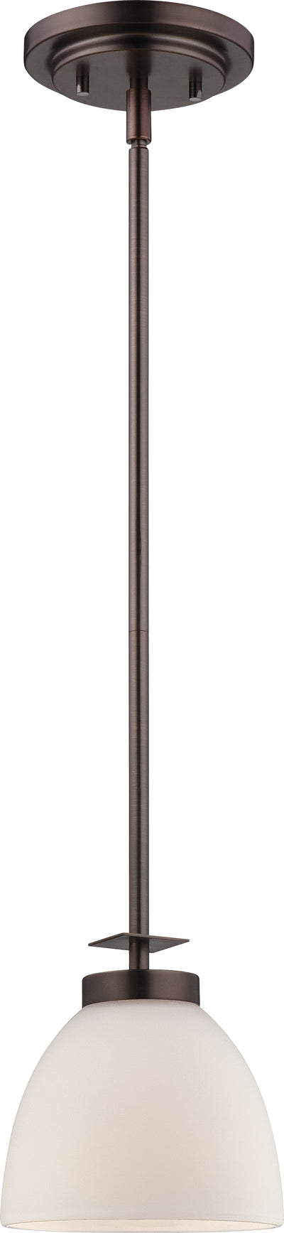 Nuvo Lighting 60/5115 BENTLEY 1 LIGHT MINI PENDANT HAZEL BRONZE/FROSTED GLASS