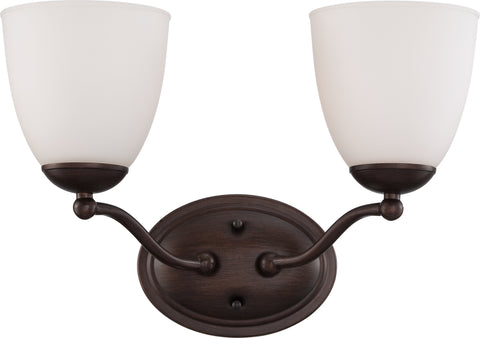 Nuvo Lighting 60/5132 Patton 2 Light Vanity Fixture with Frosted Glass