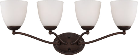 Nuvo Lighting 60/5134 Patton 4 Light Vanity Fixture with Frosted Glass