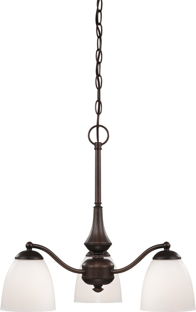 Nuvo Lighting 60/5142 Patton 3 Light Chandelier (Arms Down) with Frosted Glass
