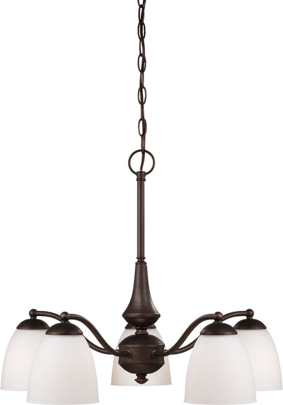 Nuvo Lighting 60/5143 Patton 5 Light Chandelier (Arms Down) with Frosted Glass