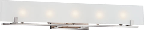 Nuvo Lighting 60/5178 Lynne 5 Light Halogen Vanity Fixture with Frosted Glass Lamps Included