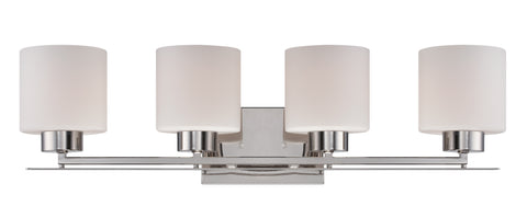 Nuvo Lighting 60/5204 Parallel 4 Light Vanity Fixture with Etched Opal Glass