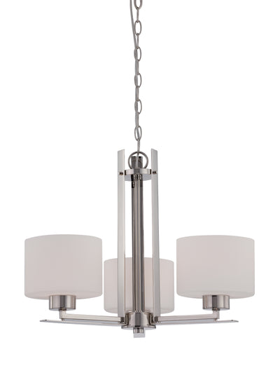 Nuvo Lighting 60/5206 Parallel 3 Light Chandelier with Etched Opal Glass