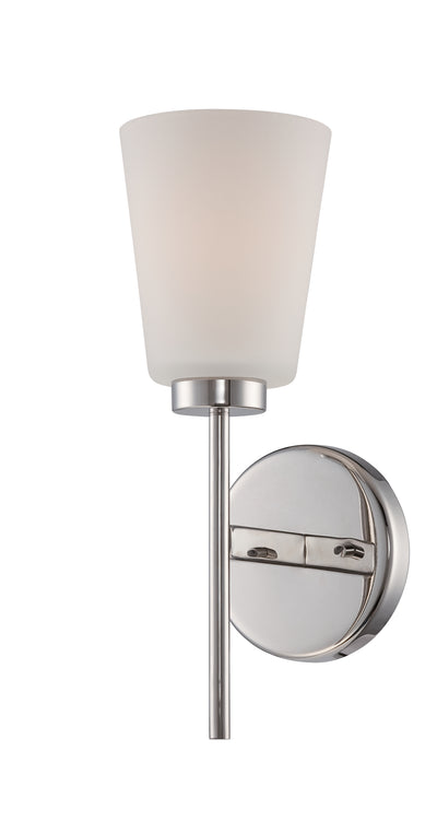 Nuvo Lighting 60/5211 BENSON 1 LIGHT VANITY  POL NICKEL/SATIN WHITE GLASS