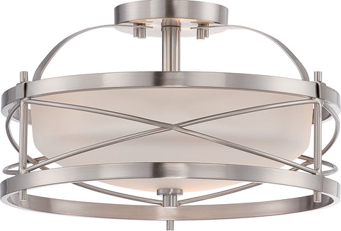 Nuvo Lighting 60/5331 Ginger 2 Light Semi Flush with Etched Opal Glass