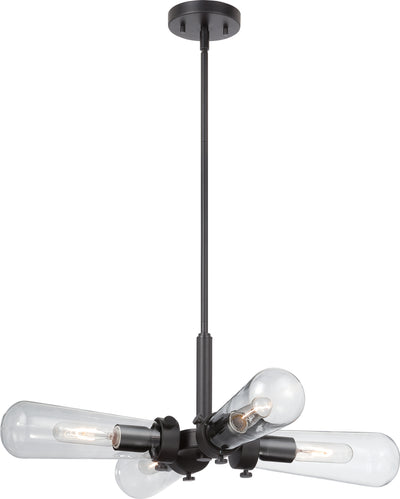 Nuvo Lighting 60/5364 Beaker 4 Light Hanging Fixture with Clear Glass Vintage Lamps Included
