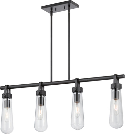 Nuvo Lighting 60/5365 Beaker 4 Light Trestle Fixture with Clear Glass Vintage Lamps Included