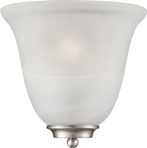 Nuvo Lighting 60/5376 Empire 1 Light Wall Mount Sconce Sconce Brushed Nickel with Alabaster Glass