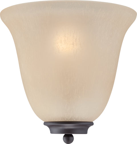 Nuvo Lighting 60/5383 Empire 1 Light Wall Mount Sconce Sconce Mahogany Bronze with Champagne Linen Glass