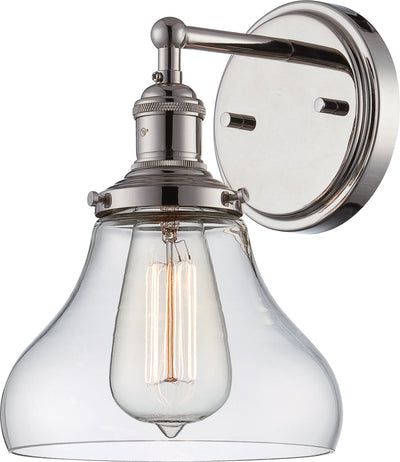 Nuvo Lighting 60/5413 Vintage 1 Light Sconce with Clear Glass Vintage Lamp Included