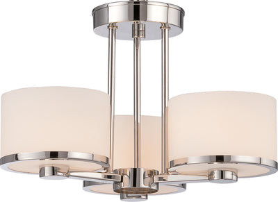 Nuvo Lighting 60/5477 Celine 3 Light Semi Flush with Etched Opal Glass