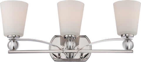 Nuvo Lighting 60/5493 Connie 3 Light Vanity Fixture with Satin White Glass