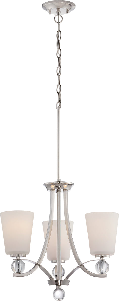 Nuvo Lighting 60/5496 Connie 3 Light Chandelier with Satin White Glass