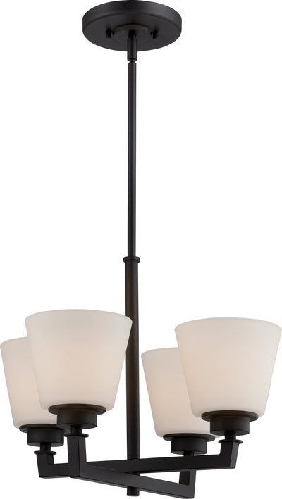 Nuvo Lighting 60/5558 Mobili 4 Light Chandelier with Satin White Glass