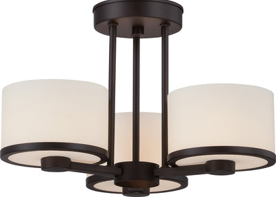 Nuvo Lighting 60/5577 Celine 3 Light Semi Flush with Etched Opal Glass