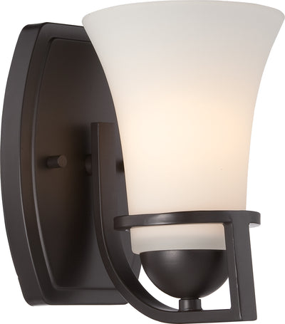 Nuvo Lighting 60/5581 NEVAL 1 light VANITY FIXTURE  SUDBURY BRNZE/SATIN WHITE GLSS