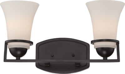 Nuvo Lighting 60/5582 NEVAL 2 light VANITY FIXTURE  SUDBURY BRNZE/SATIN WHITE GLSS