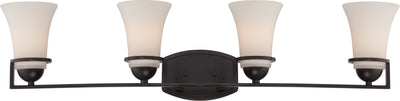 Nuvo Lighting 60/5584 NEVAL 4 light VANITY FIXTURE  SUDBURY BRNZE/SATIN WHITE GLSS