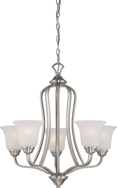 Nuvo Lighting 60/5595 Elizabeth 5 Light Chandelier with Frosted Glass