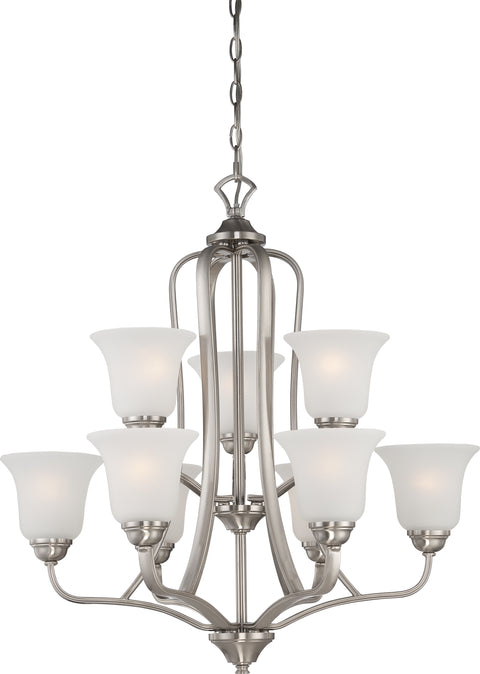 Nuvo Lighting 60/5599 Elizabeth 9 Light 2 Tier Chandelier with Frosted Glass