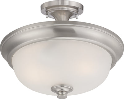 Nuvo Lighting 60/5600 Elizabeth 2 Light Semi Flush with Frosted Glass