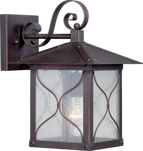 Nuvo Lighting 60/5612 Vega 1 light 9 Inch Outdoor Wall Mount Sconce Fixture with Clear Seed Glass