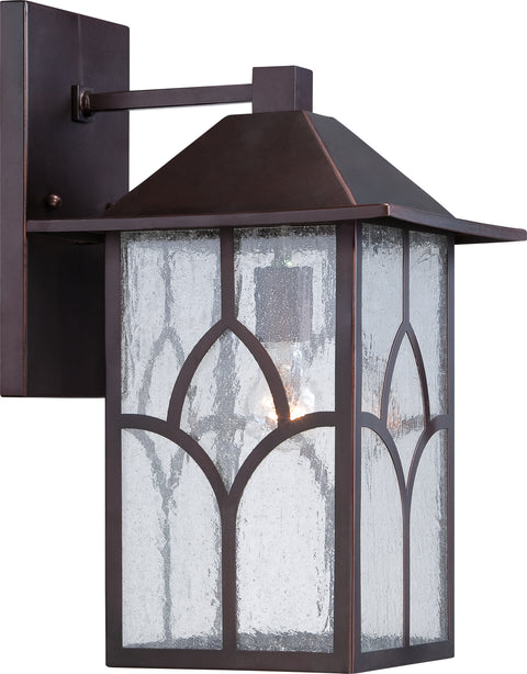 Nuvo Lighting 60/5643 Stanton 1 Light 10 Inch Outdoor Wall Mount Sconce Fixture with Clear Seed Glass