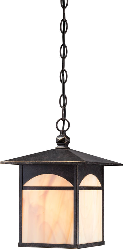Nuvo Lighting 60/5654 Canyon 1 light Outdoor Hanging Fixture with Honey Stained Glass
