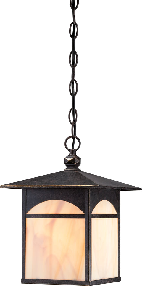 Nuvo Lighting 60/5654 Canyon 1 light Outdoor Hanging Fixture with Honey Stained Glass