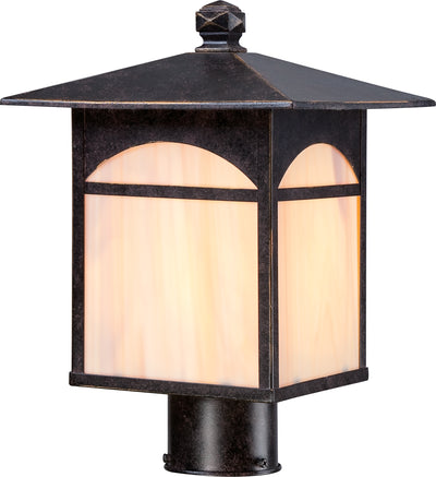 Nuvo Lighting 60/5655 Canyon 1 light Outdoor Post Fixture with Honey Stained Glass