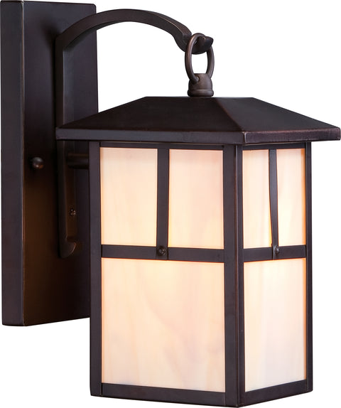 Nuvo Lighting 60/5671 Tanner 1 light 6 Inch Outdoor Wall Mount Sconce Fixture with Honey Stained Glass