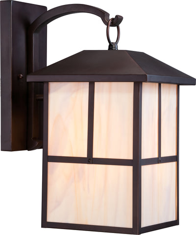 Nuvo Lighting 60/5673 Tanner 1 light 10 Inch Outdoor Wall Mount Sconce Fixture with Honey Stained Glass