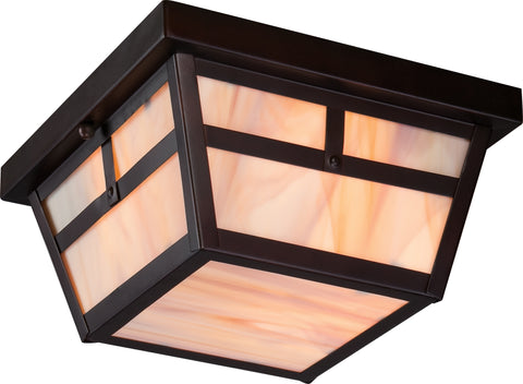 Nuvo Lighting 60/5676 Tanner 2 light Outdoor Flush Fixture with Honey Stained Glass'